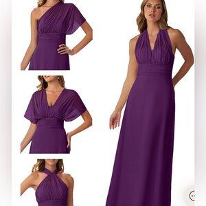 Azazie Fifi Convertible Plum Formal. Worn once waistband has 2 adjustable panels